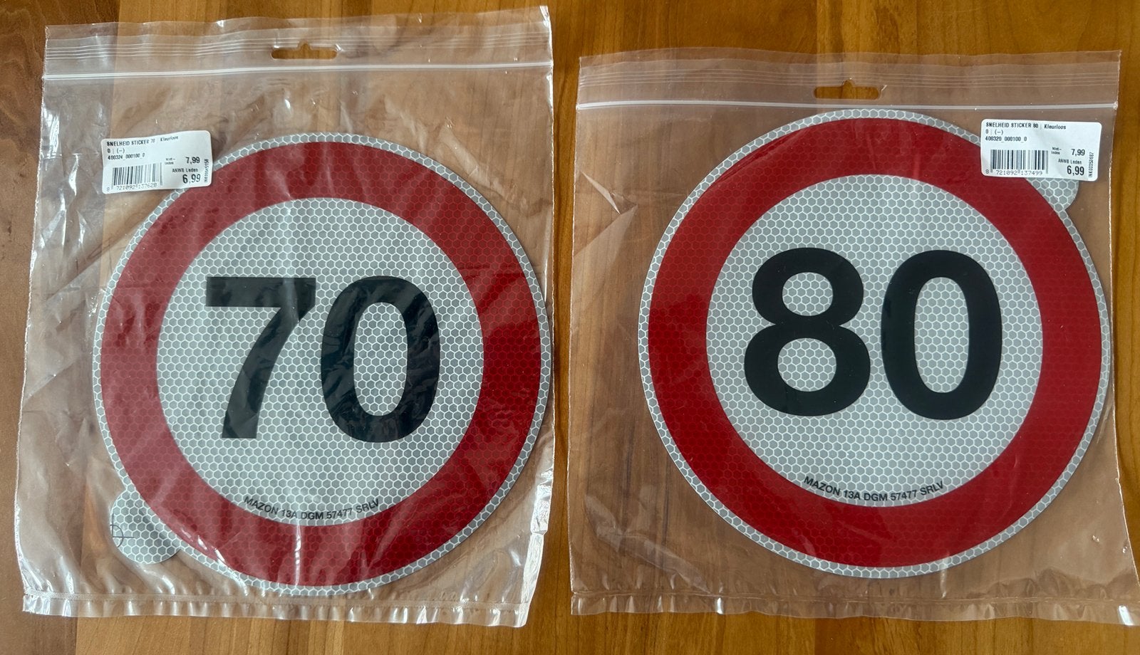 Snelheid stickers die in Italië verplicht zijn 70 en 80km, Caravans en Kamperen, Caravan accessoires, Ophalen, Nieuw