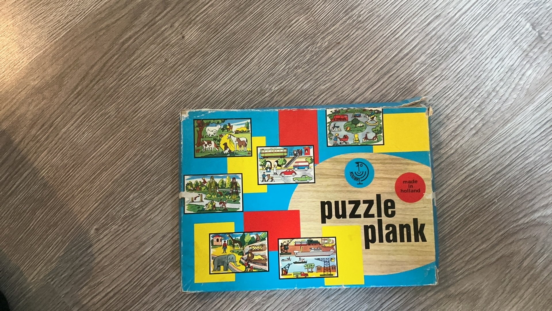 Vintage Houten Puzzelplank 'Made in Holland', 2 tot 4 jaar, Gebruikt, 10 tot 50 stukjes, Ophalen of Verzenden