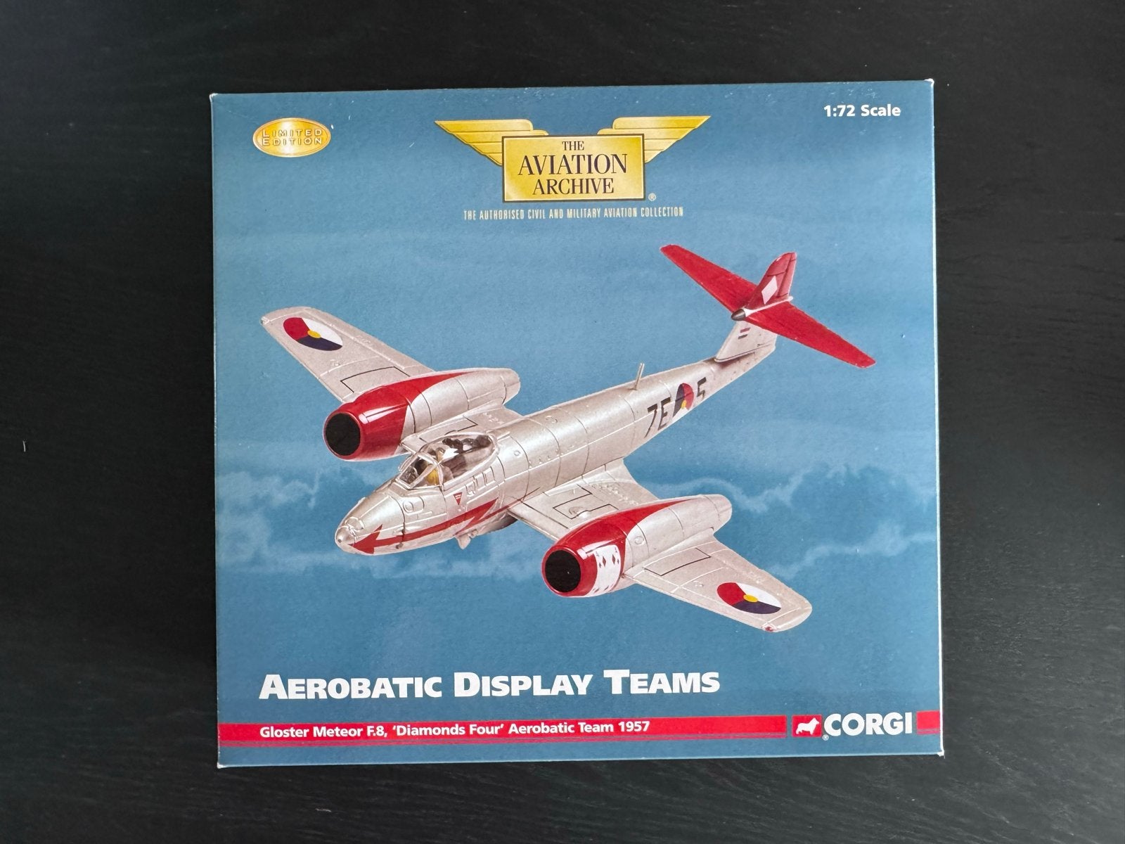 Corgi Gloster Meteor F.8 "Diamonds Four" 1:72, Overige merken, 1:72 tot 1:144, Ophalen of Verzenden, Zo goed als nieuw