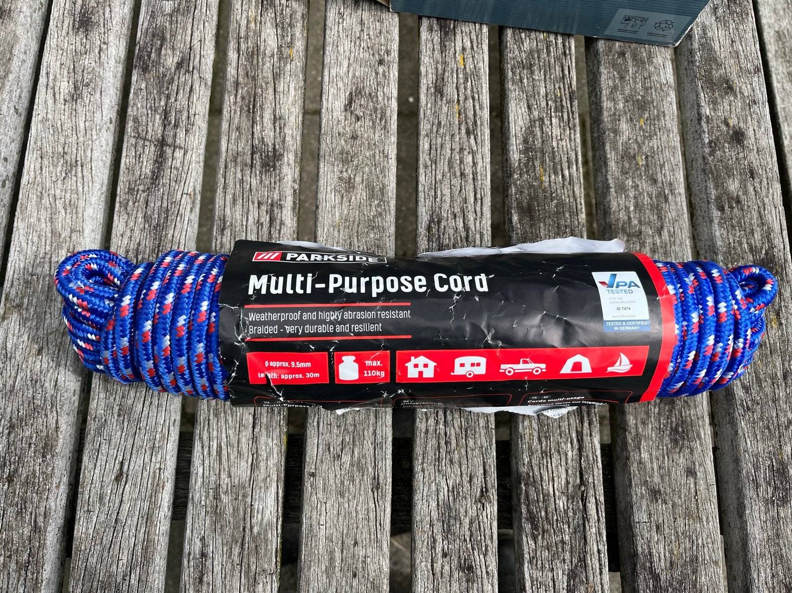 Parkside Multi-Purpose Touw - 30m, 9.5mm, 110kg, Ophalen of Verzenden, Nieuw