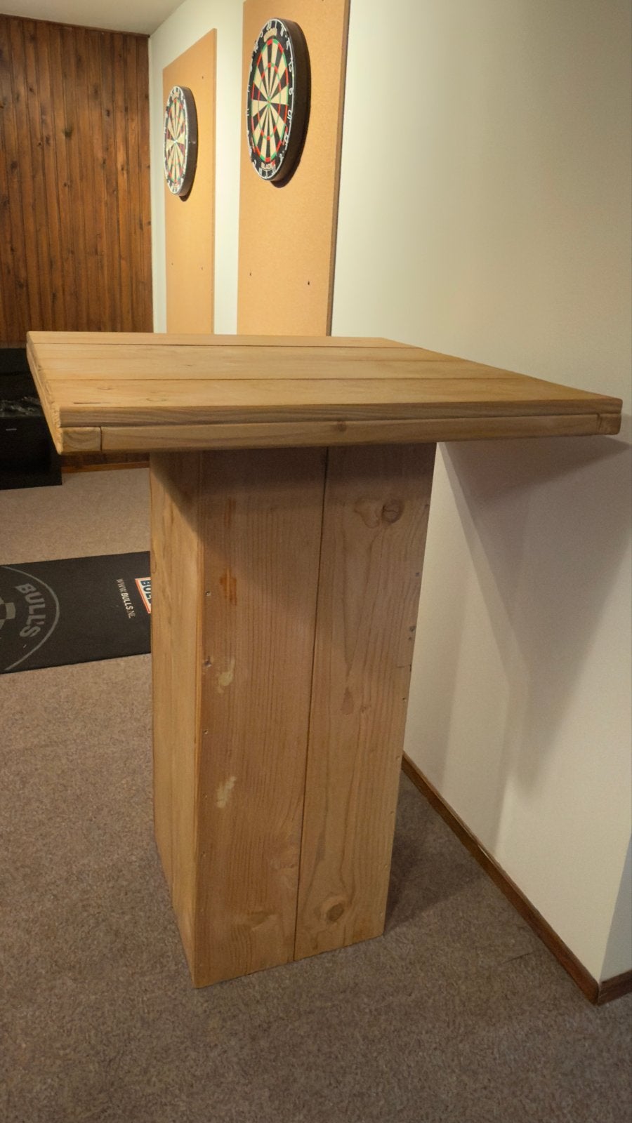 Houten statafel / bartafel, demontabel, Ophalen, Gebruikt