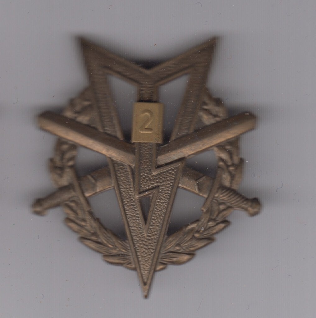 MLV-speld brons met 2, Ophalen of Verzenden, Landmacht, Nederland, Embleem of Badge