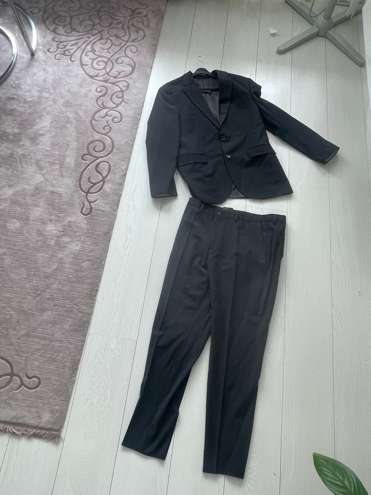 Zwart herenpak - colbert en pantalon, Ophalen of Verzenden, Zo goed als nieuw, Maat 48/50 (M), Zwart