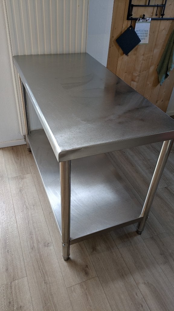RVS keukenwerkbank 120  60 cm, in hoogte verstelbaar, Huis en Inrichting, Ophalen, Gebruikt, 50 tot 100 cm, Minder dan 100 cm