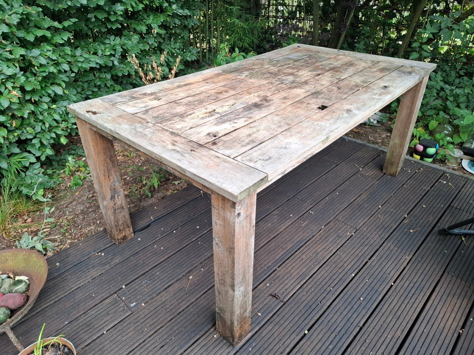 Teak tuintafel, Tuin en Terras, Tuintafels, Ophalen, Gebruikt, Rechthoekig, Hout