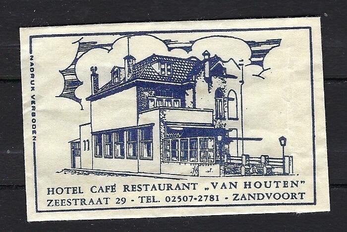 885 Zandvoort hotel cafe rest VAN HOUTEN, Ophalen of Verzenden, Nederland