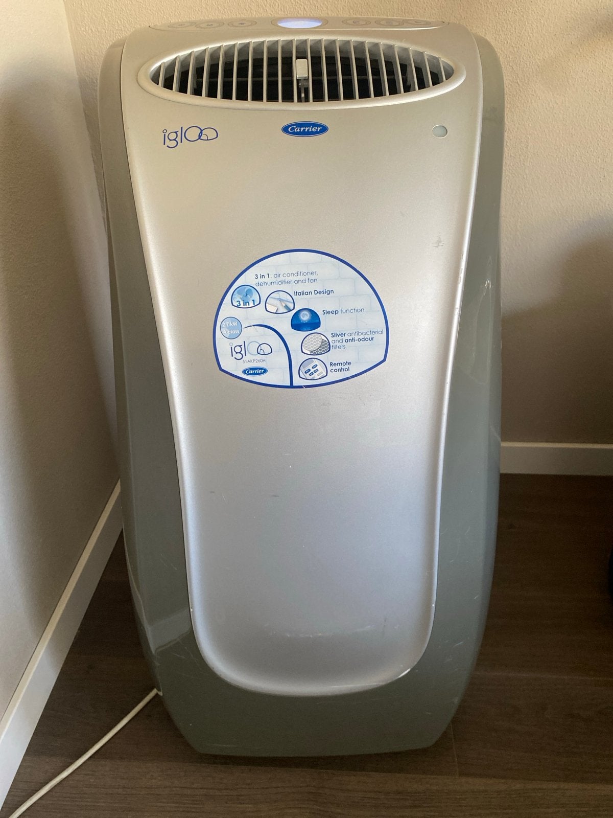 Het word weer warm: Carrier  airco in goede staat., Gebruikt, 3 snelheden of meer, Ophalen of Verzenden, Koelen en Ontvochtigen