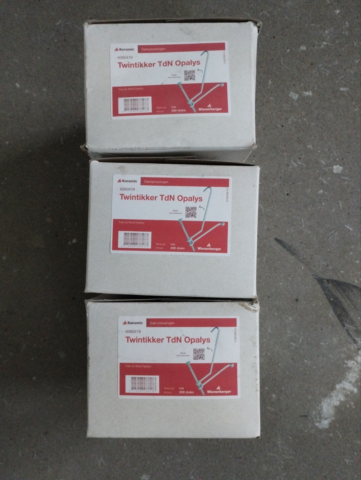 twintikker tdn opalys dakpan haken, Ophalen, Rvs