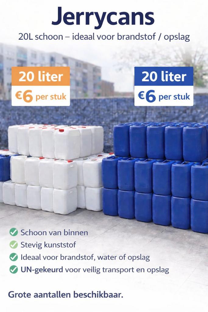 Jerrycan nog 60 stuks, Tuin en Terras, Regentonnen, Minder dan 75 liter, Ophalen, Zo goed als nieuw