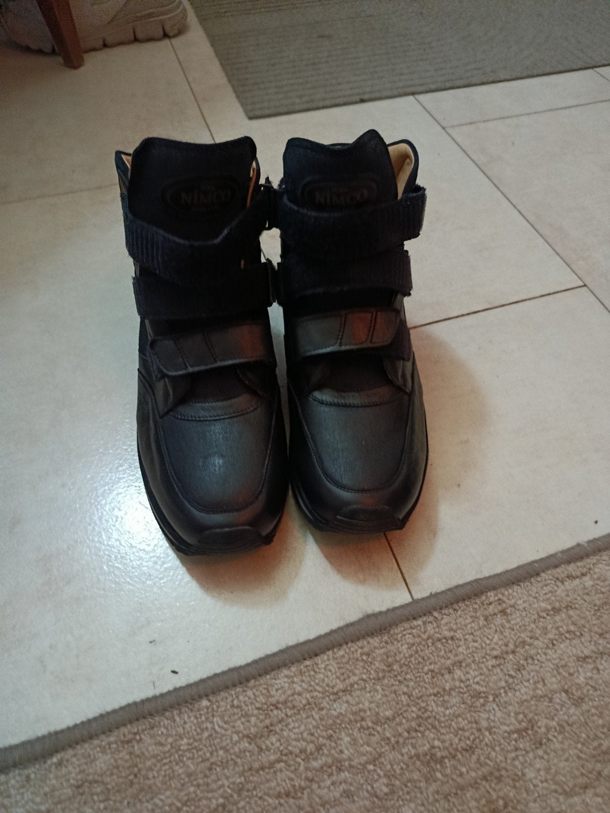 Nimco hoge sneakers/enkellaarzen met klittenband, Bruin, Nimco, Ophalen of Verzenden, Sneakers of Gympen