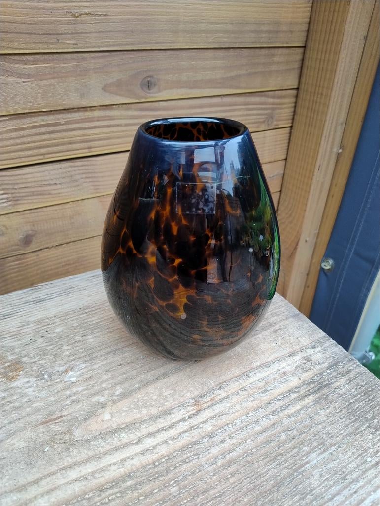 Fidrio Organic Leppard vaas - mondgeblazen glas - nieuw, Huis en Inrichting, Woonaccessoires | Vazen, Ophalen of Verzenden, Nieuw