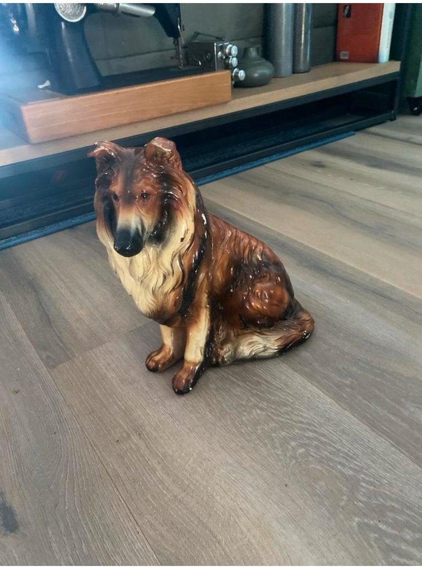 Vintage Collie Hond Beeld - Decoratief Hondenbeeld, Ophalen