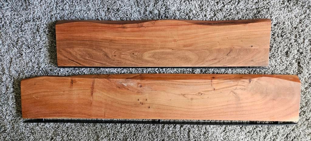 Massief landelijk acacia houten wandplanken. 90 cm en 120cm., Ophalen, Gebruikt