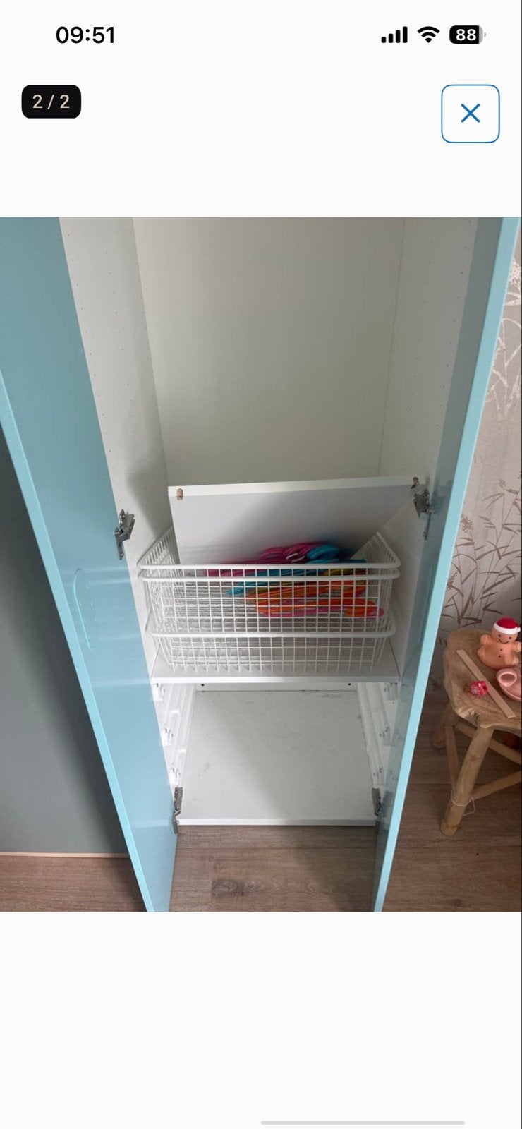 IKEA Stuva kast lichtblauw/mint met draadmanden en hangers, Ophalen, Gebruikt, 50 tot 100 cm, 150 tot 200 cm
