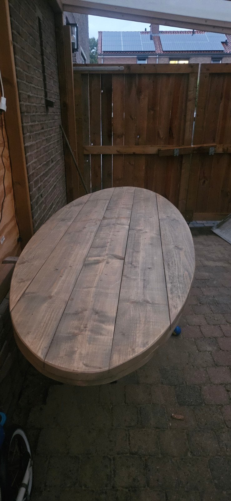 Ovale eetkamertafel voor minimaal 6 personen, Ophalen, 50 tot 100 cm, Zo goed als nieuw, Vijf personen of meer