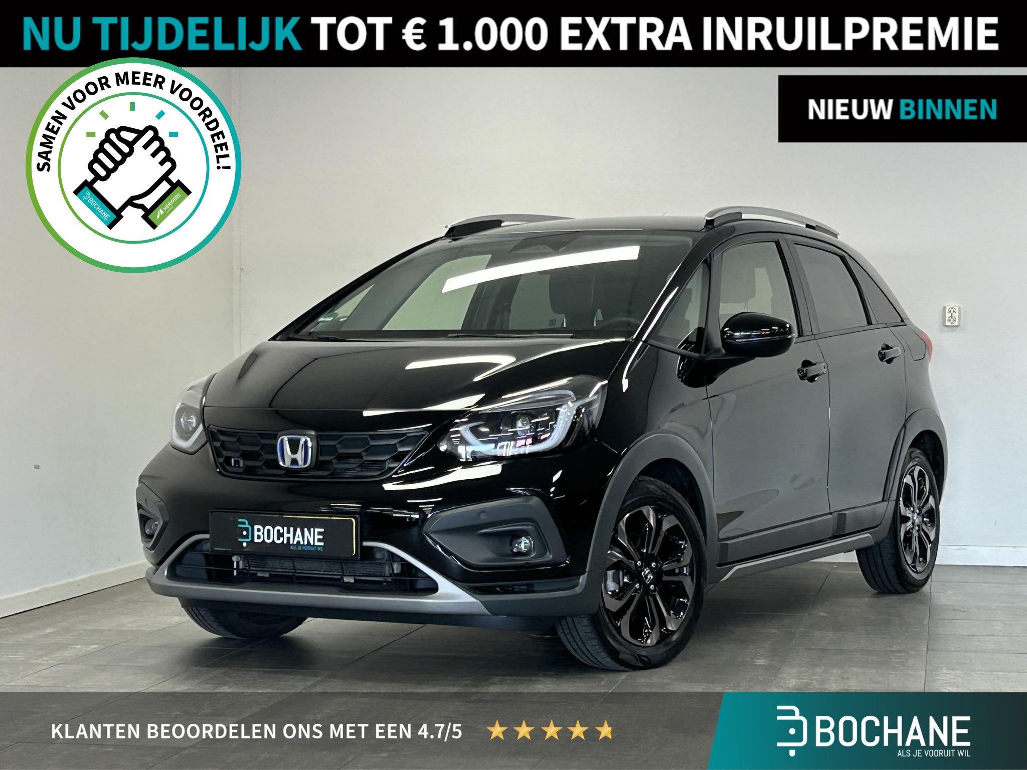 Honda Jazz 1.5 e:HEV Advance Crosstar AUTOMAAT | LED | NAVI, Auto's, Euro 6, 4 cilinders, Leder en Stof, Origineel Nederlands