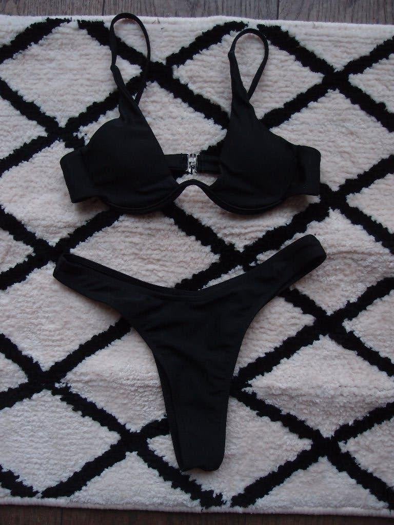 Leuke dames meisjes Shein padded bikini maat XS, Zwart, Ophalen of Verzenden, Zo goed als nieuw, Bikini