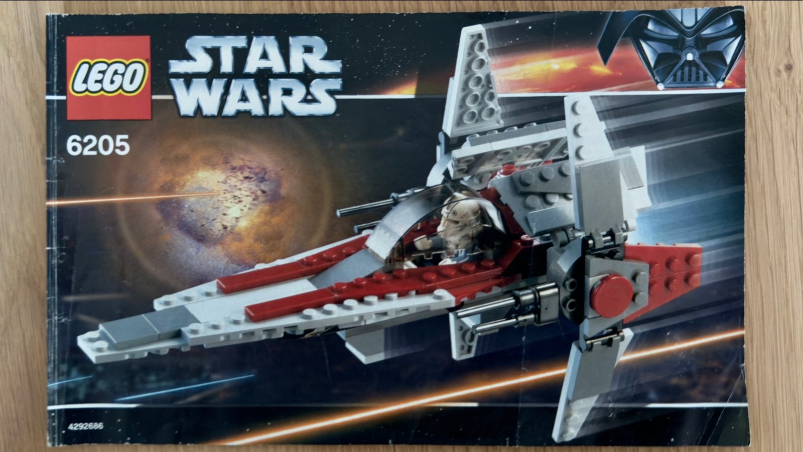 Lego Star Wars 6205 V-wing Fighter met minifiguur, Ophalen of Verzenden, Gebruikt