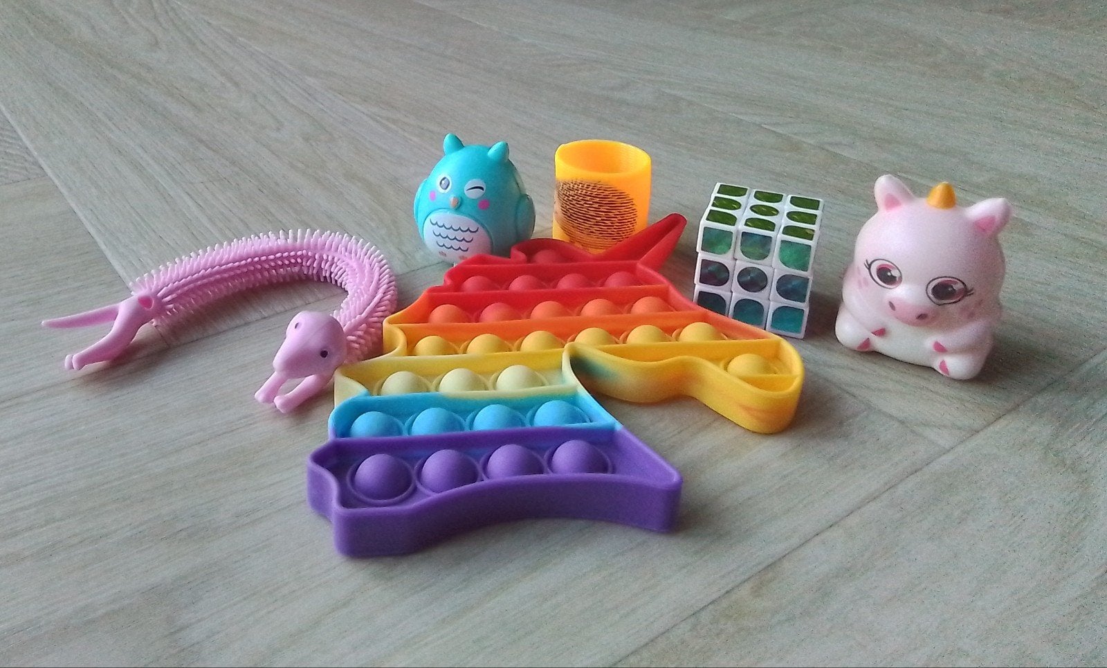 Fidget speelgoed set: Pop-it, Rubiks kubus en meer, Ophalen of Verzenden, Zo goed als nieuw, Jongen of Meisje