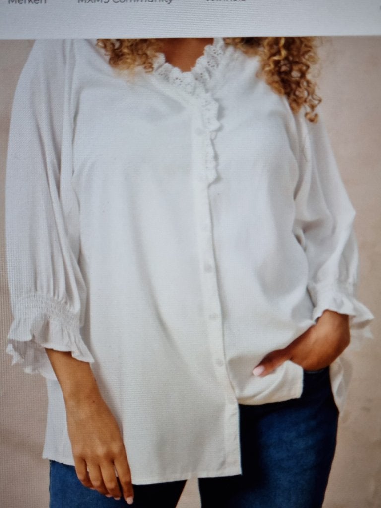 witte dames blouse, Zehnzi, Wit, Maat 46/48 (XL) of groter, Nieuw