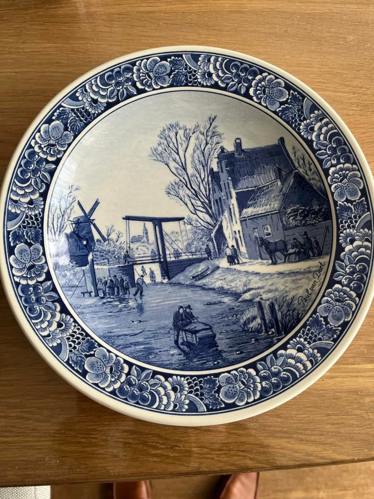Delfts Blauw sierbord 'De Schaatsstocht' Royal Goedewaagen, Ophalen of Verzenden