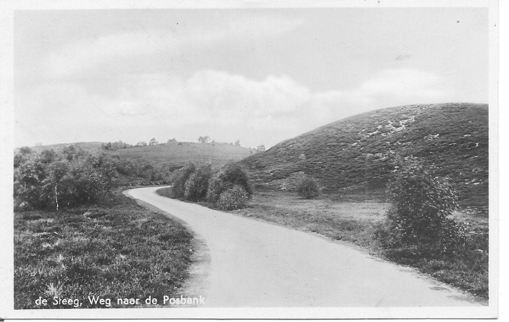 Ansichtkaart: De Steeg, Weg naar de Posbank (1959), Ophalen of Verzenden, 1940 tot 1960, Gelopen, Gelderland