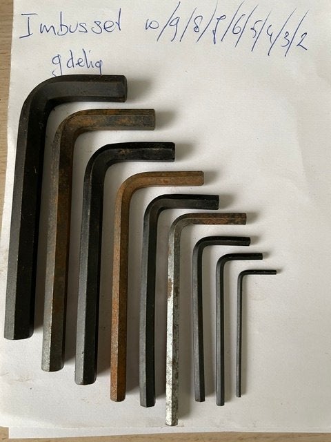 Nr.24: Inbusset 9 delig, Doe-het-zelf en Verbouw, Gereedschap | Handgereedschap, Ophalen of Verzenden, Gebruikt, Inbusset