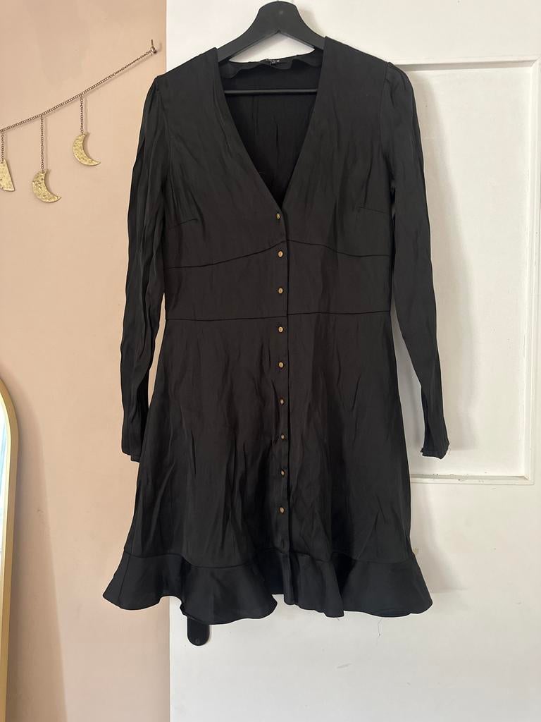 Zwart Nikkie jurkje met gouden knoopjes, Kleding | Dames, Zwart, Ophalen of Verzenden, Maat 36 (S), Gedragen