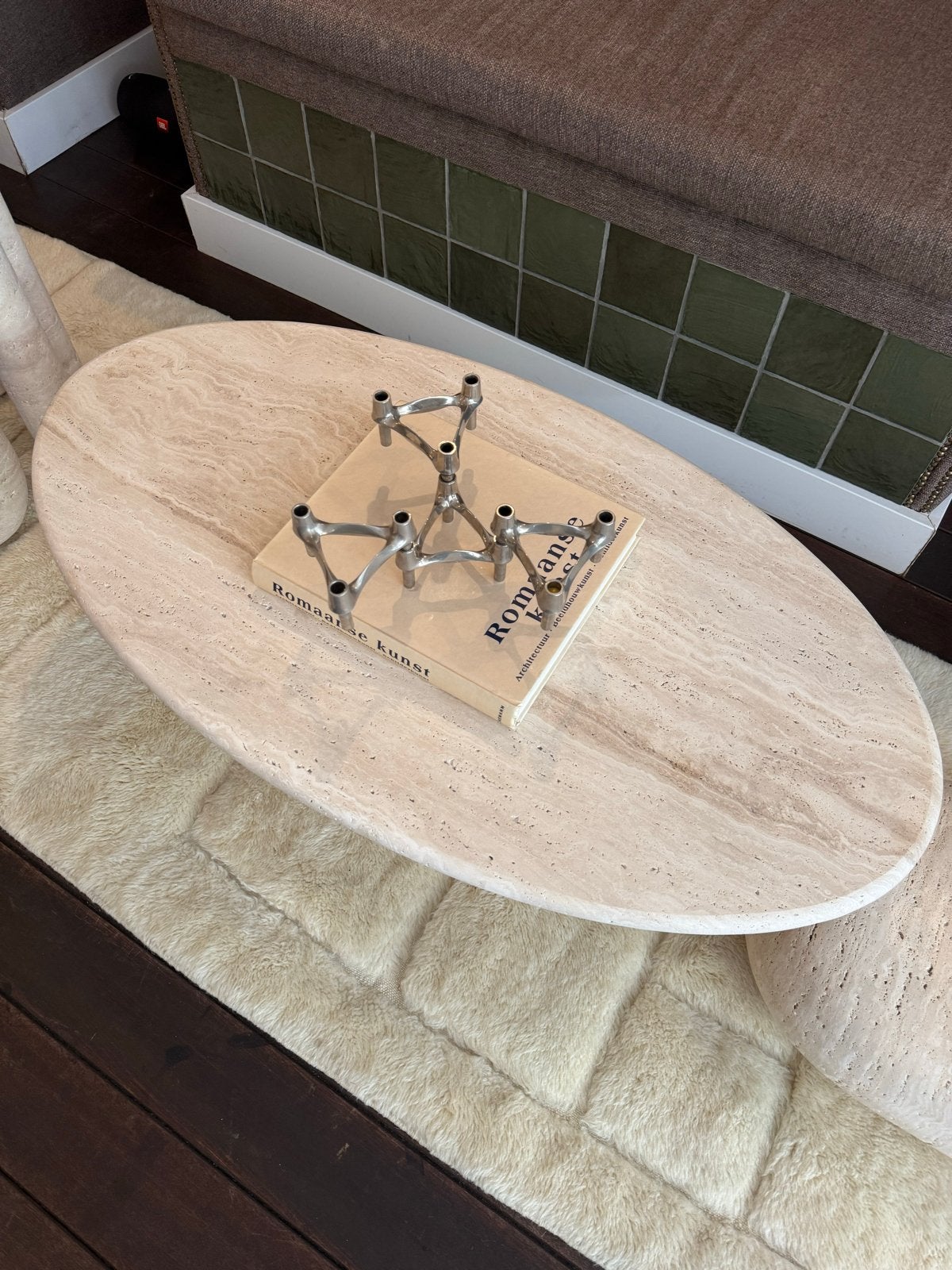 De allermooiste  travertin salontafel 120 x 60 cm, Antiek en Kunst, Antiek | Meubels | Tafels, Ophalen
