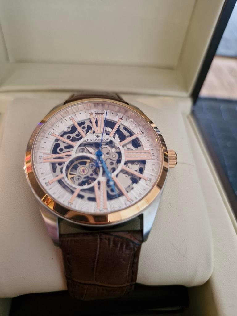 Thomas Earnshaw Skeleton Horloge - Automatisch & Nieuw, Sieraden, Tassen en Uiterlijk, Horloges | Heren, Leer, Staal, Polshorloge