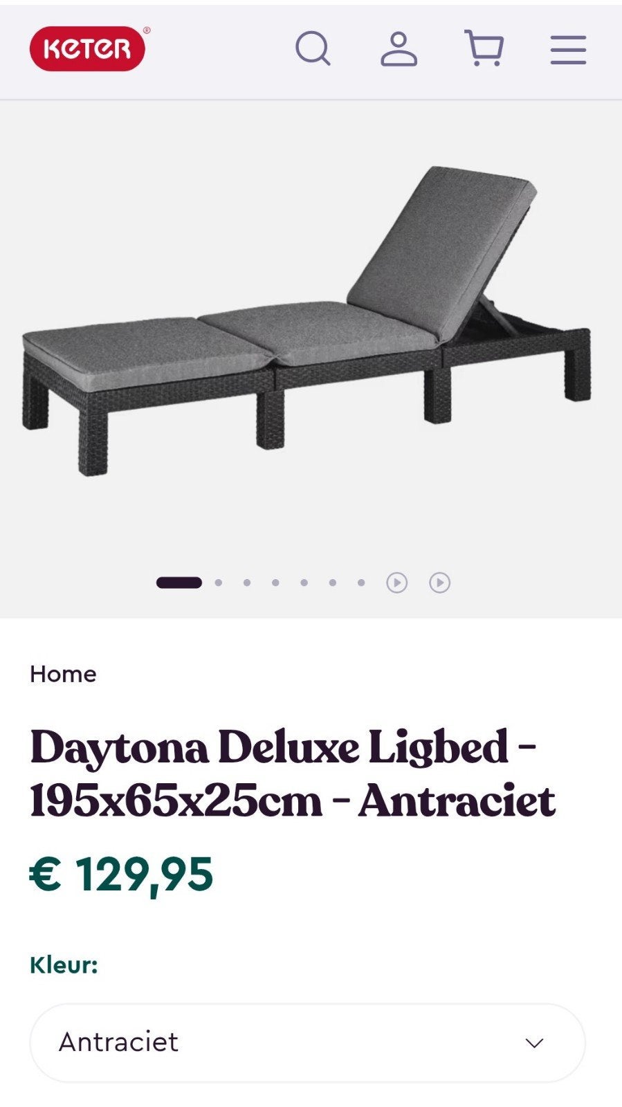 Keter Daytona Ligbed - NIEUW!, Ophalen, Nieuw, Kunststof, Verstelbaar