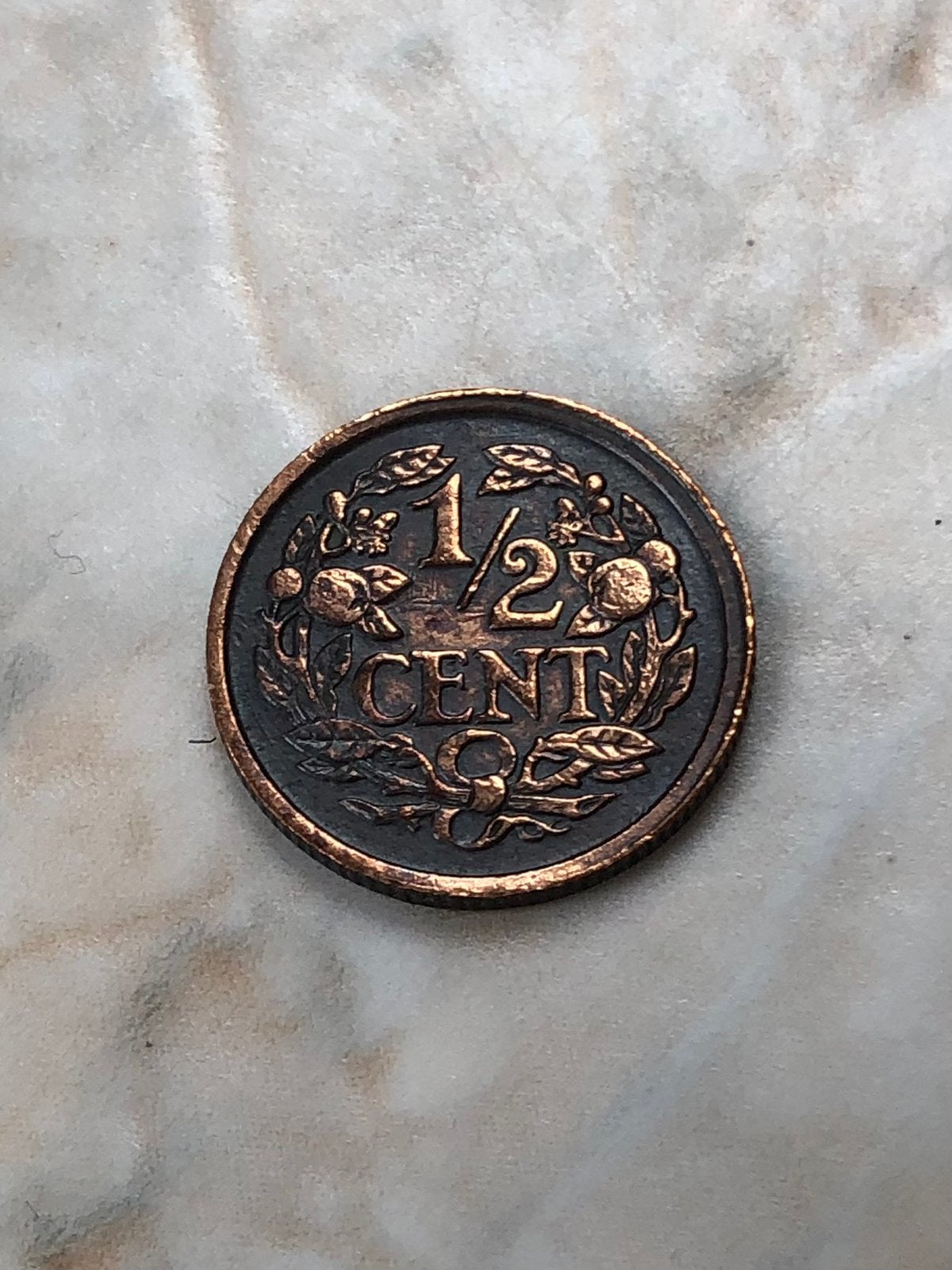1/2 cent 1928, Verzenden, Koningin Wilhelmina, Overige waardes, Losse munt