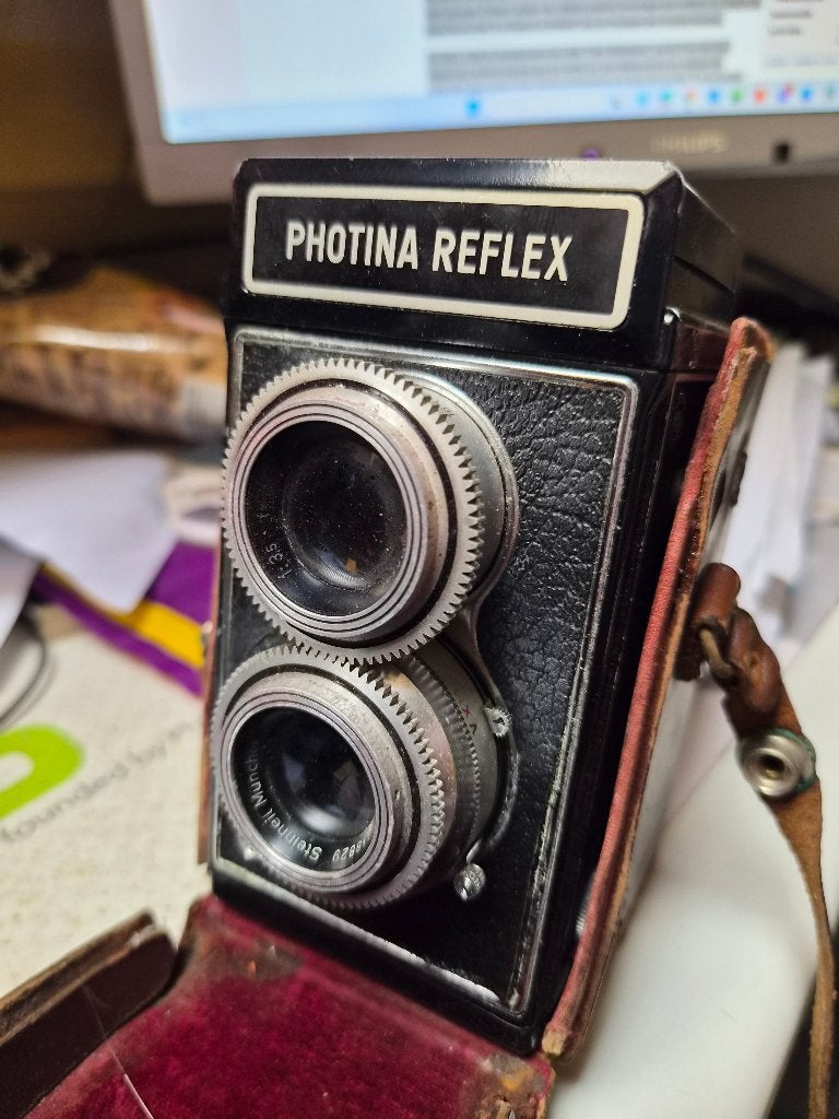Photina Reflex 1954 dual lens 120mm camera, Ophalen of Verzenden, Gebruikt, Spiegelreflex, Overige Merken