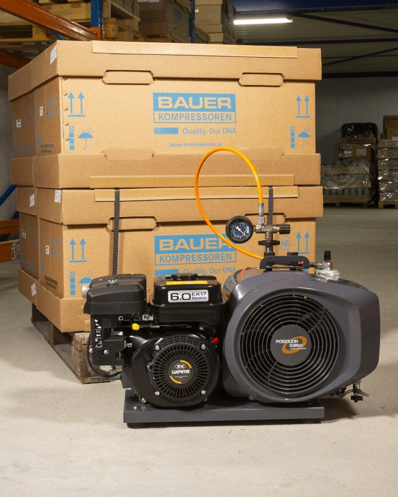 Bauer PE100-TB benzine duikcompressor draagbaar NIEUW, Doe-het-zelf en Verbouw, Ophalen, 10 bar of meer, Nieuw, Minder dan 200 liter/min