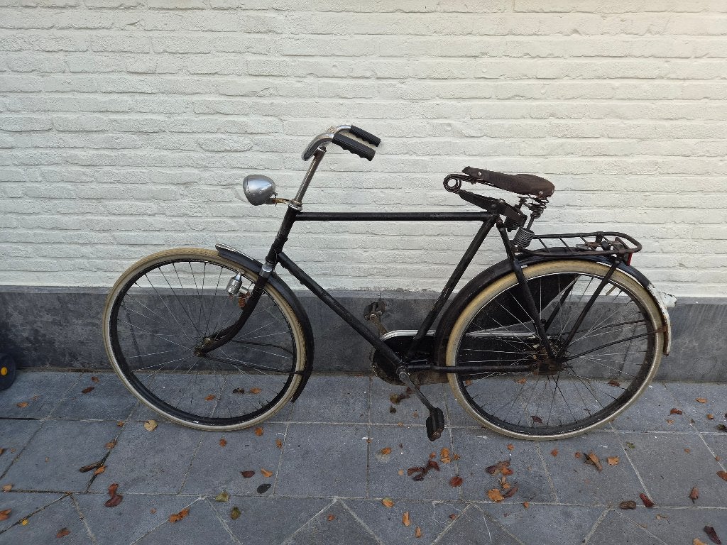 Gazelle vintage herenfiets jaren 50 zwart, Terugtraprem, Gebruikt, Ophalen of Verzenden, Gazelle