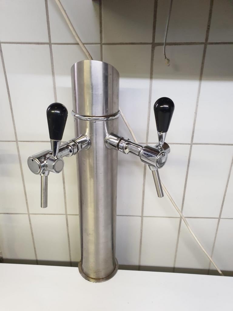 Tapzuil. 2 kraans tapzuil r.v.s met verlichting., Ophalen, Zo goed als nieuw