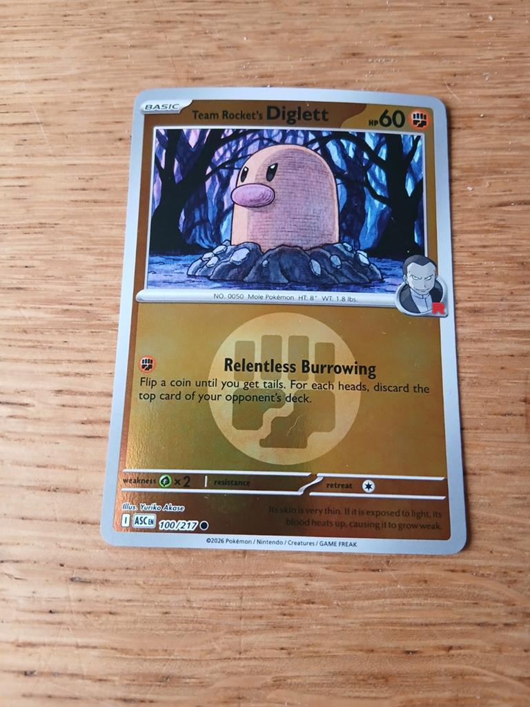 Team Rocket's Diglett Pokémon Kaart 100/217, Ophalen of Verzenden, Zo goed als nieuw, Losse kaart