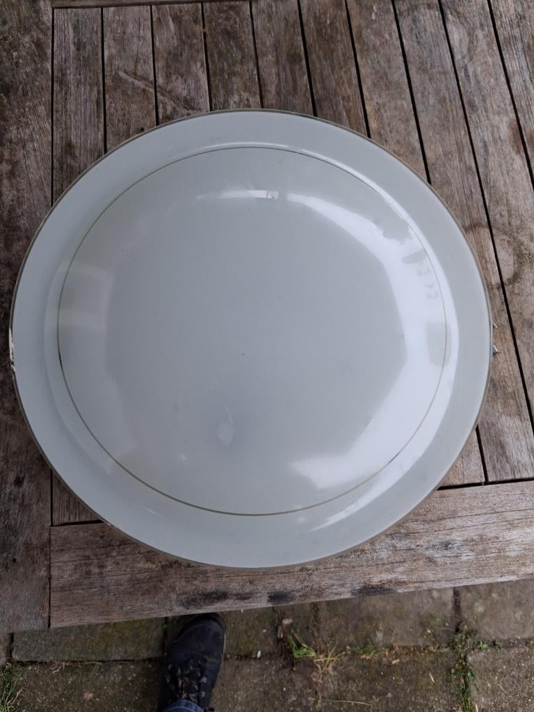 Plafonnière, Huis en Inrichting, Lampen | Plafondlampen, Ophalen, Zo goed als nieuw, Glas, Wit