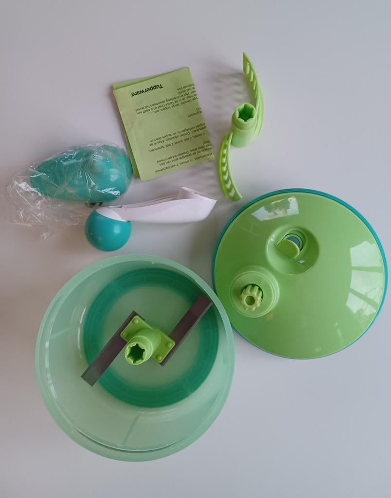 Tupperware Hakselaar en Slagroomklopper - 1x gebruikt, Ophalen of Verzenden, Zo goed als nieuw, Groen, Overige typen