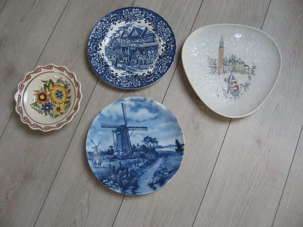 3 oude wand borden samen €25.00 Hand geschilderd €12.50 Pst, Ophalen of Verzenden
