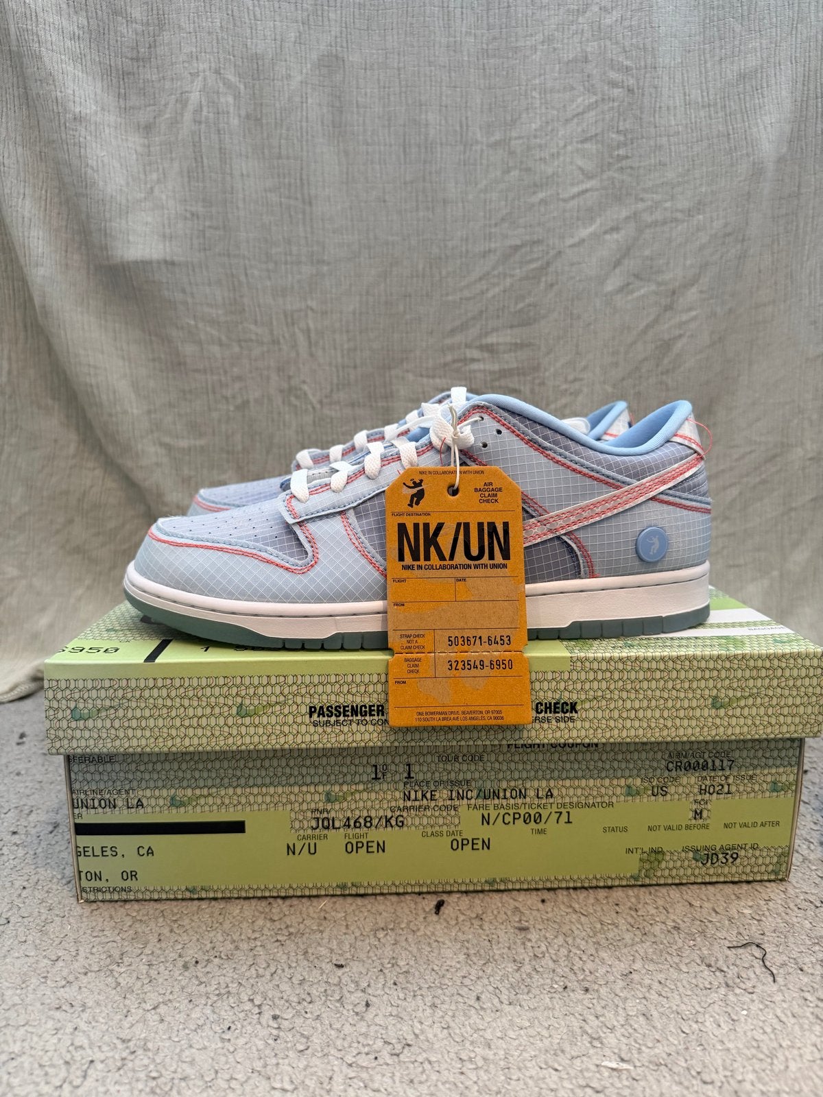Nike Dunk Low Union Passport Pack Argon Maat 45 Nieuw, Ophalen of Verzenden, Nieuw, Blauw, Sneakers of Gympen