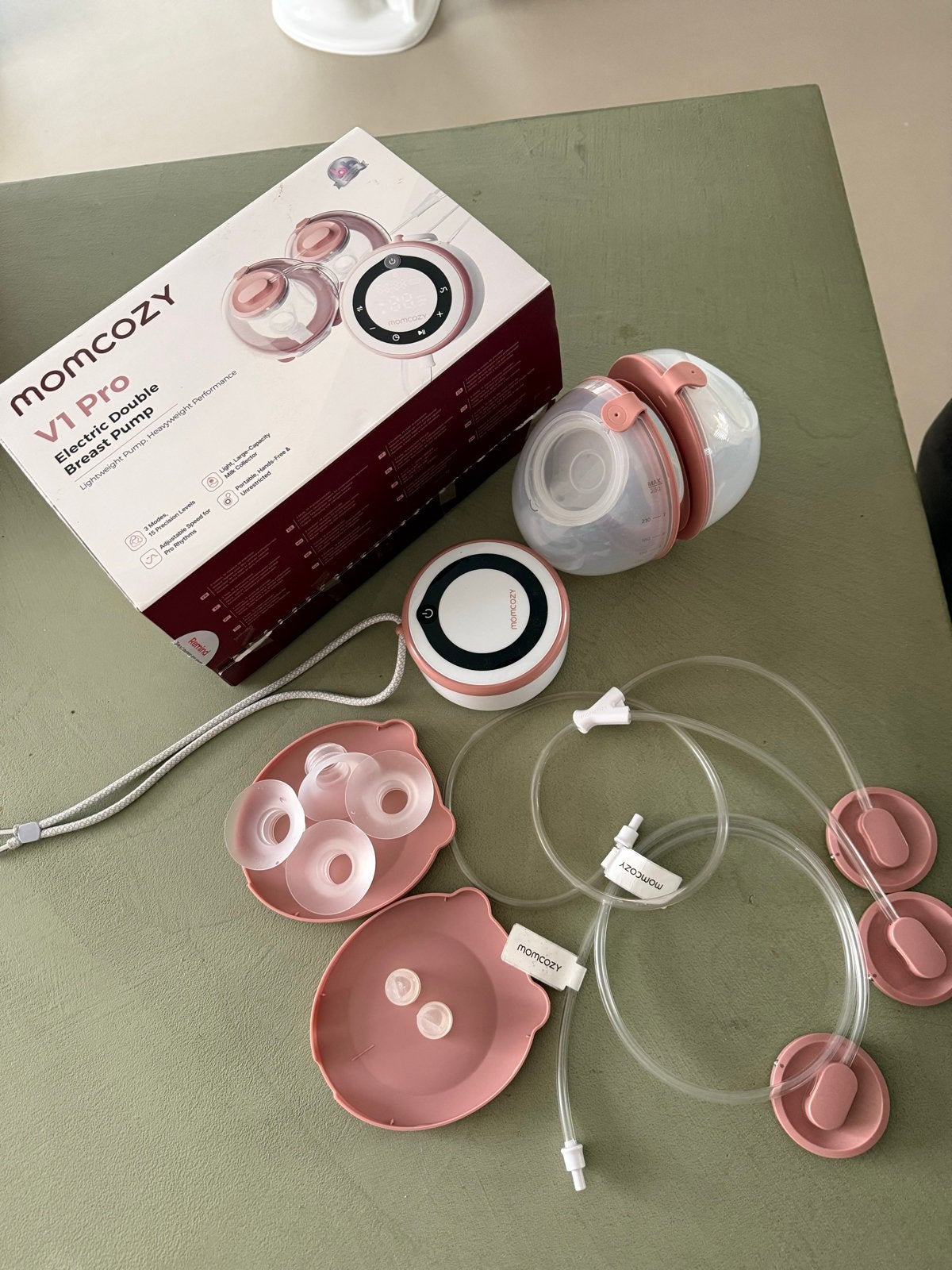 Momcozy V1 Pro Dubbele Elektrische Borstkolf, Overige merken, Borstkolf, Ophalen of Verzenden, Zo goed als nieuw