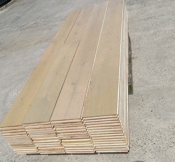 Eiken vloer multivloer 33 m2 vloerdelen 23,5 cm breed, Ophalen, Vloerdelen of -planken, 10 m² of meer, Nvt