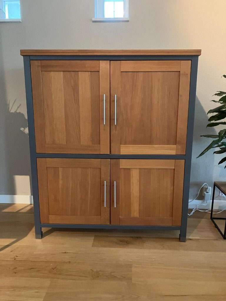 Houten kast met bureaufunctie, Ophalen, Gebruikt, 70 tot 120 cm, Modern, Functioneel