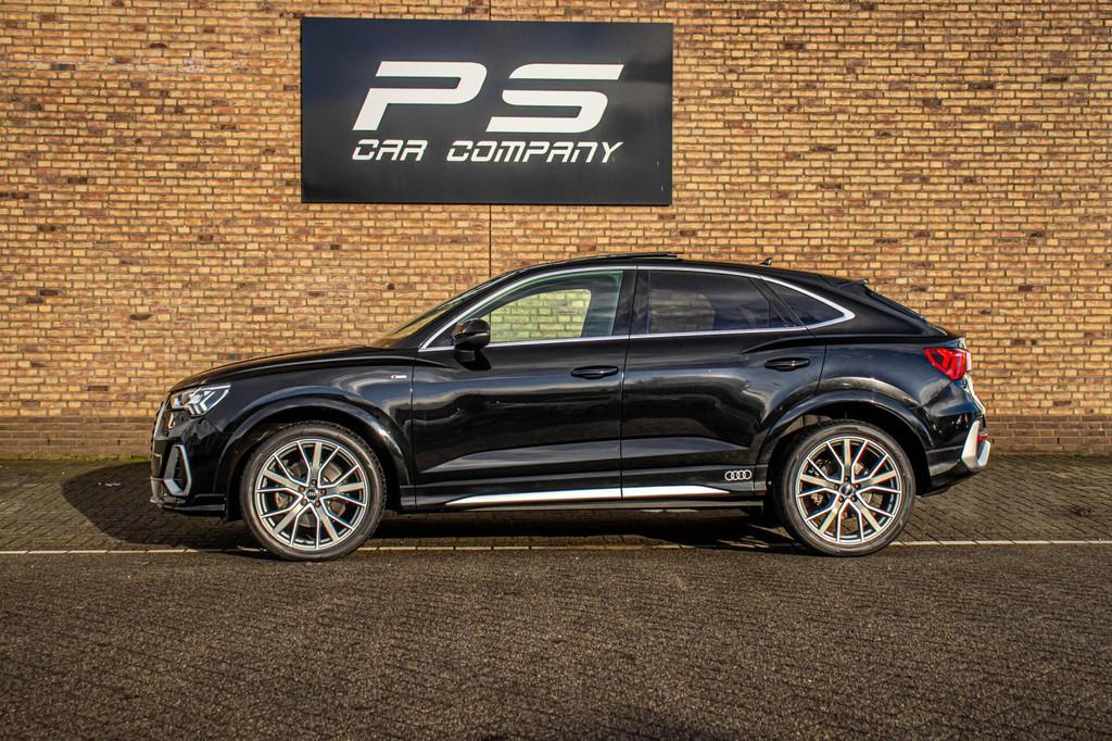Audi Q3 Sportback 45 TFSI quattro S-Line, BTW Auto,Pano, B&O, Gebruikt, Leder en Stof, Zwart, 14 km/l
