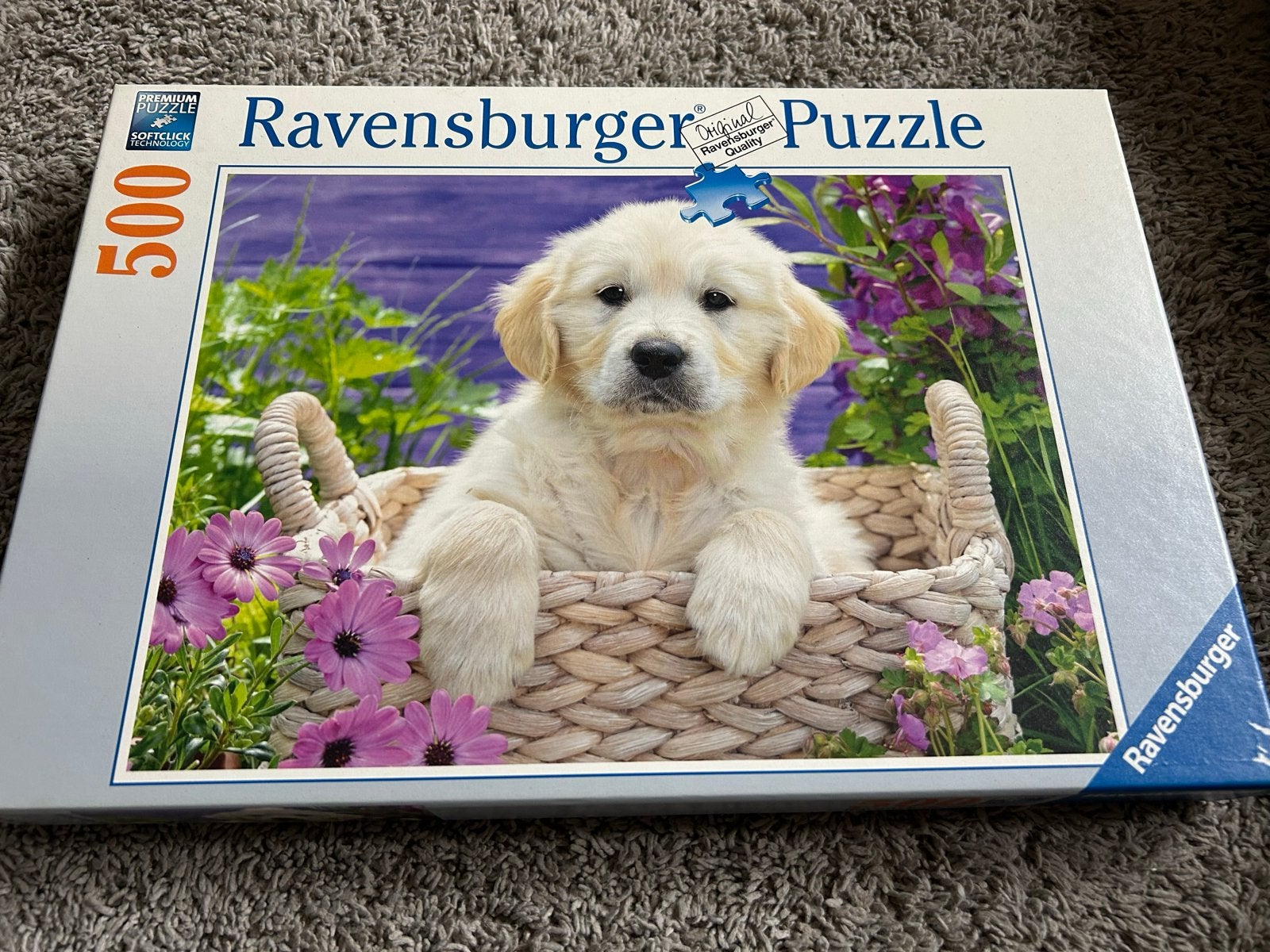 Ravensburger Legpuzzel 500 stukjes - Schattige Puppy, Ophalen of Verzenden, Minder dan 500 stukjes, Zo goed als nieuw, Legpuzzel