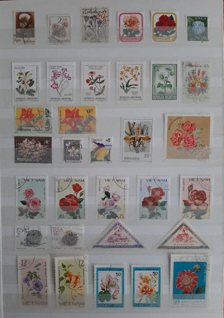3 Kaarten Postzegels Bijzondere en Mooiste Bloemen No. 16, Ophalen, Dier of Natuur