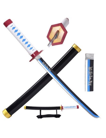 Demon Slayer Giyu Katana Replica 100cm Nieuw zwaard plastic, Nieuw, Ophalen of Verzenden, H, H
