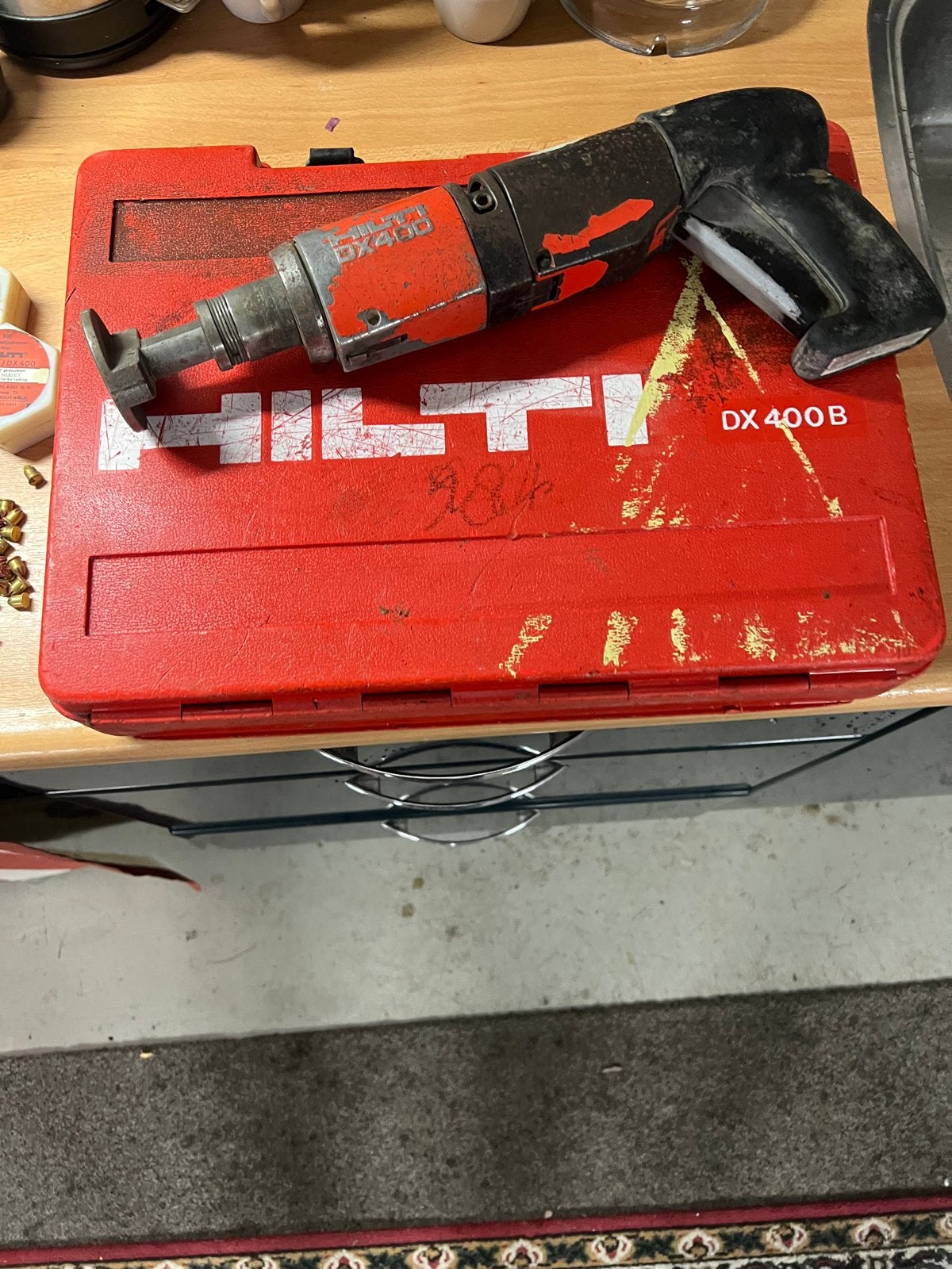 Hilti DX 400B Nagelpistool met patronen en nagels, Ophalen, Gebruikt