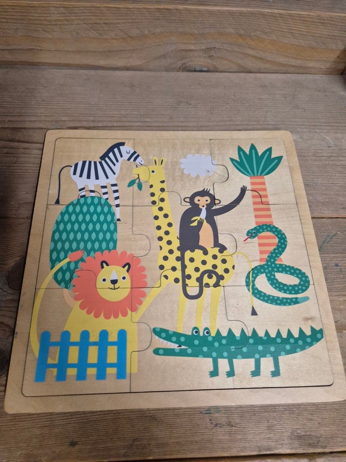 Houten Dieren Puzzel voor Kinderen, Ophalen of Verzenden, Minder dan 10 stukjes, Gebruikt, Van hout